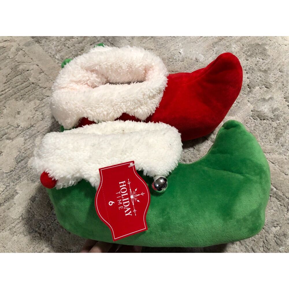 Youth 6 Elf Jingle Slippers